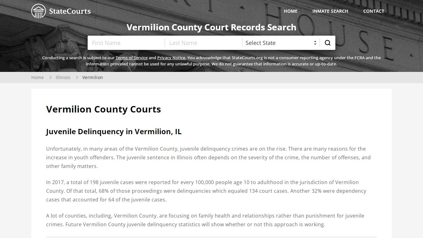 Vermilion County, IL Courts - Records & Cases - StateCourts