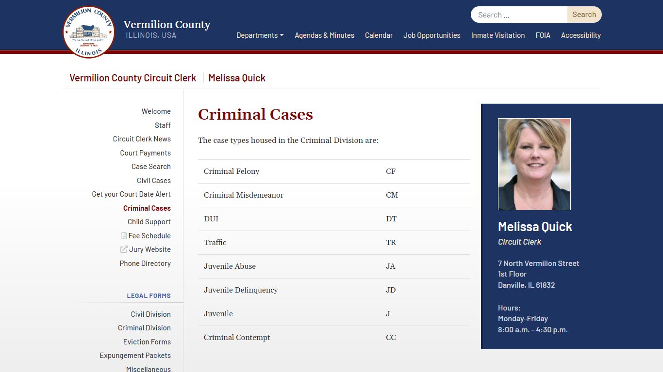 Criminal Cases - Vermilion County