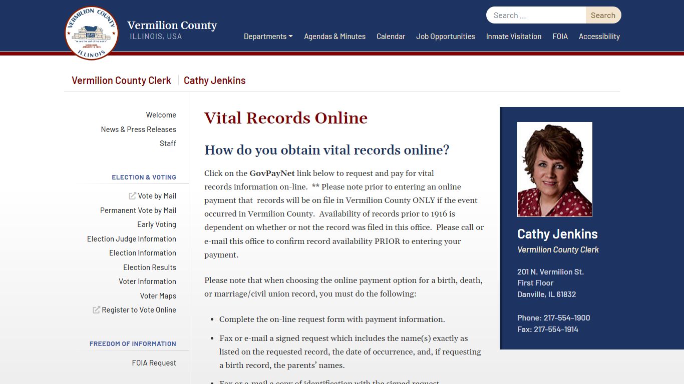 Vital Records - Vermilion County